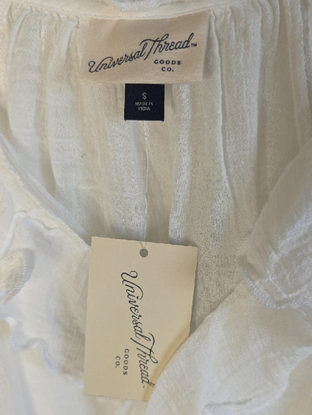 Universal Thread White Ruffle Peasant Blouse - Picture 5 of 8